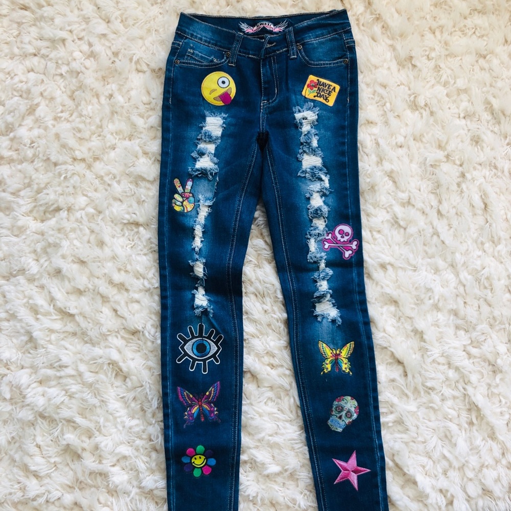 Jeans with fun pattern on them